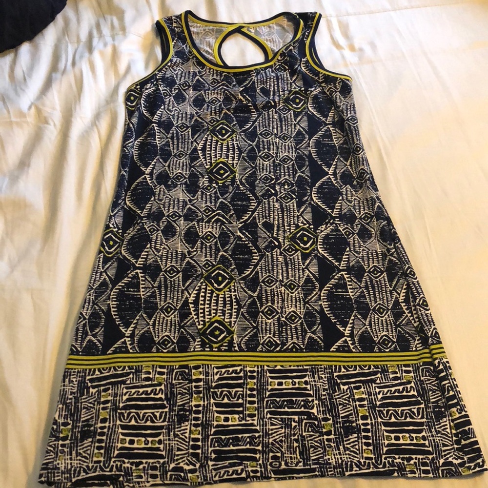 Max Studio Navy Blue Print Sleeveless Dress